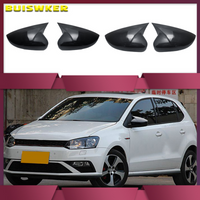 Für VW Polo 6R 6C Seitentür-Außenspiegelabdeckung (Kohlefaser), passend für Volkswagen 2010 2011 2012 2013 2014 2016 2017
