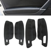 Couverture d'accoudoir en cuir souple pour VW Golf 7 2014 2015 2016 2017 2018, 4 pièces, panneau de porte de voiture, couverture d'accoudoir, autocollant, garniture de pièces intérieures