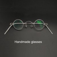 Monture de lunettes circulaire vintage faite à la main sans vis, style rétro, anti-lumière bleue, pour myopie, verres optiques de lecture sur ordonnance