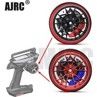 AJRC Schwarz-Rotes Metall-Fernbedienungs-Handrad für SANWA MT4 MT4S M11X M11 MX-V