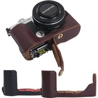 Genuine Leather Case Camera Bag Half Body Cover For Olympus PEN E-P7 EP7 With Battery Opening PU Leather Shell