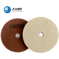 Z-LION 2 pièces 5 "éponge diamant tampon de polissage utilisation humide disque de ponçage béton granit marbre nettoyage roue de polissage grain 300-10000