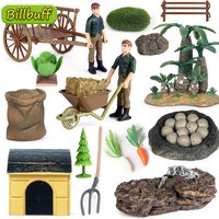 Home Decoration Accessory Fruit Tree Farm Tools House Models Garden Landscape Scenery Miniature Action Figures Toys for children