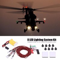 RC Lights 8 LED Lighting System Kit Simulation Flashing Lights With Control Box RC Accessories For RC Airplane Helicopter