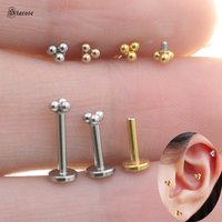 Starose 1Pair 1.2x6/8mm Bar Mini Ball Nose Stud Labret Lip Ring Helix Piercing Nostril Conch Tragus Earrings Pircing Ear Jewelry