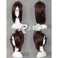 Anime Hange Zoe Hanji Cosplay Wigs Brown Short Clip Ponytail Heat Resistant Synthetic Hair Cosplay Wig + Wig Cap