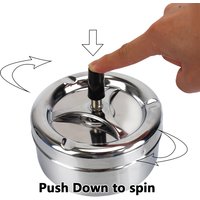 Für Home Office Hotel Zigarette Aschenbecher Presse Rotierenden Deckel Spinning Plain Aschenbecher Zigarette Aschenbecher Edelstahl