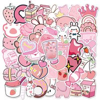 10/30/50PCS VSCO Cute Pink Style Cartoon Stickers DIY Car Bike Travel Luggage Laptop Classic Toy Graffiti Sticker Decal for Kids