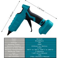Mellif 100W Cordless Hot Glue Gun for Makita 18V LXT Battery BL1830 BL1840 Use 11mm Glue Sticks DIY Repair Tool(tool only)