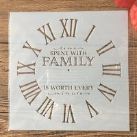 New 15*15cm Clock Family Dial DIY Layering Stencils Painting Scrapbook Coloring Embossing Album Decorative Card Template