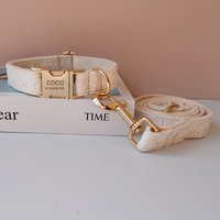 Lace Collar Free Engrave Dog Collar Leash Set For Medium Big Pet Necklace Dog Wedding Accessories Female Dog Collars