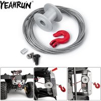 YEAHRUN 25T Steering Gear Servo Winch Wheel Drum Wires Trailer Hook for 1/10 TRX4 Axial SCX10 D90 D110 RC Crawler Car