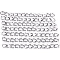 50Pcs/lot 5 7cm Stainless steel Bulk Necklace Extension Chain Tail Extender Bracelet Chains For Jewelry Making Supplies Findings
