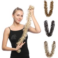 jeedou Curly Chignon Messy Bun Synthetic Hair Extension With Elastic Band Fake Hairpieces Heat Resistant Fiber For Women