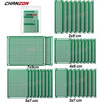 34 Pcs Double Sided PCB Board Tinned ( 2X8 3X7 4X6 5X7 7x9 cm ) Prototype Kit FR4 Printed Universal Circuit Perfboard for DIY