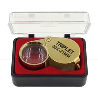 30X Folding Pocket Jeweler Magnifier Golden Color Foldable Magnifying Glass Portable Jewelry Loupe Monocle Mini Microscope Lupa
