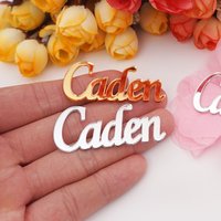 12pcs Personalized Acrylic Mirror Box Table Decor Baby Name Tags Custom Wedding Signs Party Place Cards for Kid's Baptism