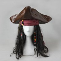 Captain Hat Halloween Pirates Cosplay Hair Decoraction Fancy Wigs Headwear Jack Costume Accessories