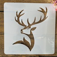 20*20cm Deer Head DIY Layering Stencils Wall Painting Scrapbook Coloring Embossing Album Decorative Template