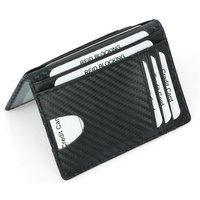 YUECIMIE Black Carbon Fiber Thin Credit Card Holder Slim RFID Wallets Pu Leather Driver License Cover Holder For Men Card Wallet