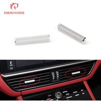 Chrome Car Front Rear AC Air Conditioner Vent Temperature Control Ventilation Slider Clip Cover Trim For Porsche Cayenne 2018-21