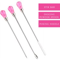 3PCS Poke Needle Digging Power Spoon Stir bar Tool Set For Professional Silicone UV Glue Resin Mold Epoxy Jewelry Making Tools