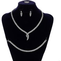 Jewelry Set HADIYANA Fashion Elegant Bride Wedding Necklace Bracelet Ring Earring Dubai Zircon Set CN2110 Parrure De Bijoux