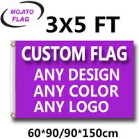 3'x5' Custom Banner Flags 3x5FT Flying 100D Polyester - Advertising Banner Outdoor Indoor Any Size/Logo/ Pictures