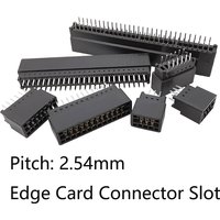 1/2/5Pcs 2,54mm Pitch 6P 8P 10P 12P 16P 20P 26P 30P 36P 40P-98 Pin Rand Karte Stecker Slot PCB Gold Finger Buchse Durch Löcher