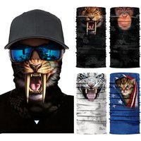 Seamless Magic Bandana Animal Monkey Shark Neck Warmer Tube Shield Gaiter Scarf Face Shield Headband Snowboard Bicycle Headwear