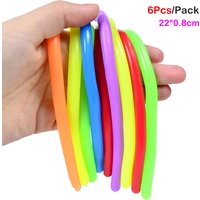 6 Pcs DIY Soft Rubber Noodle Elastic Rope Toys Stretch String Stress Relief Toy Stretch Rope Fidget Stress Vent Children Toy