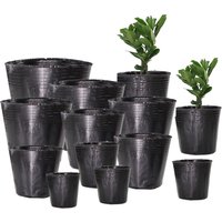 5-100pcs 16 Sizes Disposable Plastic Planting Flower Pot Nutrition Bowl Seedling Cup Black Seedling Box Home Garden Grow Bags