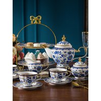 English Bone China Coffee Cup Set European tea set ceramic afternoon flower tea cup plate Italian black tea home American