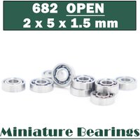 682 OPEN Bearing ( 10 PCS ) 2*5*1.5 mm 618/2 Miniature Radial 682 Ball Bearings 682OP