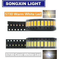 100pcs 5630/5730-CW/WW 0.5W-150Ma 50-55lm 6500K White Light SMD 5730 5630 LED 5730 diodes (3.2~3.4V)