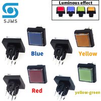 2PCS PB6171FL-1/2/3/4 Micro Push Button Tactile Momentary With LED Light Switch With sheath Cap diameter: 10*10MM 6X6X12.9MM