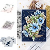 2022 Cosmos Bunch Metal Cutting Dies Silicone Stamps Layering Stencils Diy Greeting Card Scrapbook Diary Decor Embossing Molds