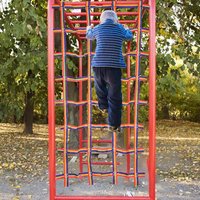 Crawling Net Playground Cargo Net 89 Inch X 46 Inch Rainbow Climbing Nets For Kids Summer Camp