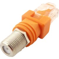 1pc F Type RF Female Jack to RJ45 Male Plug Ethernet Coaxial Barrel Coupler Converter Coax Adapter Connector for Line Tester