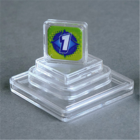 50Pieces 11 Size Square Clear Plastic Acrylic Protector Containers Case For Chips Token Game Holder Boxes Collection