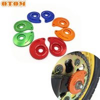 OTOM Motorcycle Chain Adjuster Axle Block Bicycle Aluminum Rear Hub Axle Flange Seat Fixed Bolt Nut Fit For YAMAHA TRICKER XG250