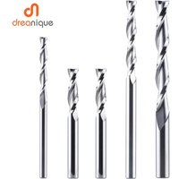 Dreanique 1 pièce Fraise en carbure monobloc 3.175 4 6 8mm à 2 dents en spirale pour bois et MDF, coupe vers le haut