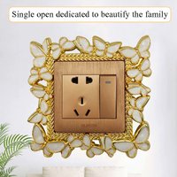 2021 European style dustproof butterfly switch stickers decorative stickers children's room cartoon switch protective cover