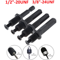 1/2 -20UNF 3/8-24UNF Connecting Rod Adapter Square Round Hexagon Hex Screw Shank Drilling Bit Extension for Electric Drill Chuck