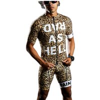 Love The Pain Leopard Personality Men Summer Cycling Jersey Set Bib Shorts Mtb Road Cycling Quick dry Shirt Set Maillot Ciclismo