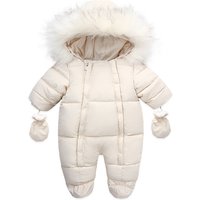0-24 Months Newborn Baby Jumpsuit Winter Cotton Baby Romper With Gloves Hooded Thicken Boys Snowsuit Girl Clothing Set