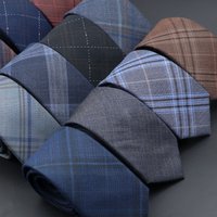 Mens Ties Classic Jacquard Striped Plaid Necktie 6cm Skinny Neckties Polyester Narrow Collar Suit Shirt Tie Accessories Gift