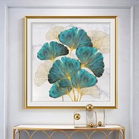 Zozack couture bricolage imprimé Ginkgo Biloba point de croix ensembles pour broderie complète point de croix Kit feuilles décoration murale de la maison