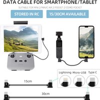 1Pc TYPE-C to Lightning/TYPE-C/Micro-USB Data Cable 15/30cm Smartphone Tablet For DJI MINI 3 PRO/MINI 2/POCKET 2/MAVIC AIR 2s