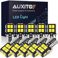 AUXITO 10Pcs Auto T10 LED Lights 2835 SMD W5W LED Bulb Canbus No Error Car Interior Lighting Automotive Dome Lamp 6000K White